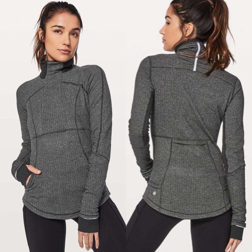 Lululemon base Runner 1/4 zip heathered herringbone Women’s Size 10